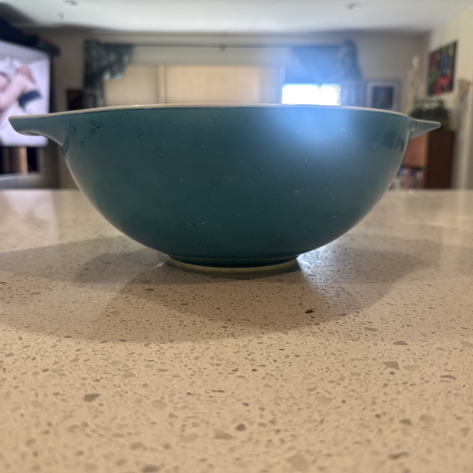 VNTG Pyrex Cinderella Turquoise Color Nesting Glass Mixing Bowls #444 2qt