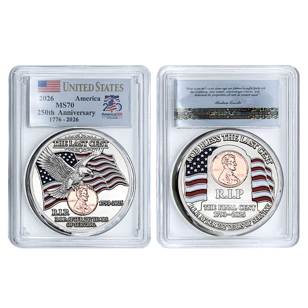 2026 US 250 Anniversary The Last Cent Commemorative Coin Eagle MS70 Collectible