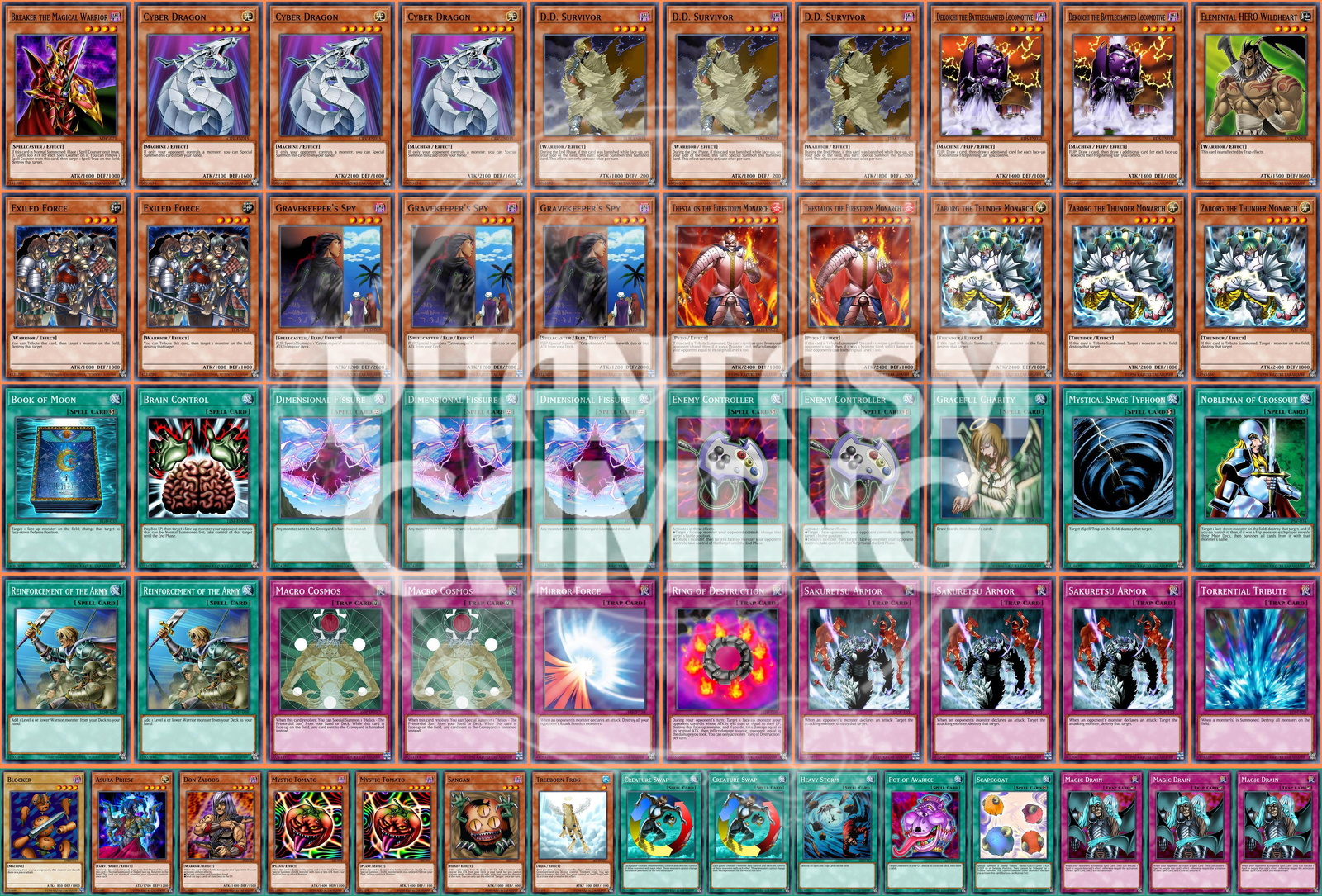 Macro Monarch Airblade Deck Exiled Force Dimensional Fissure Zaborg Yugioh