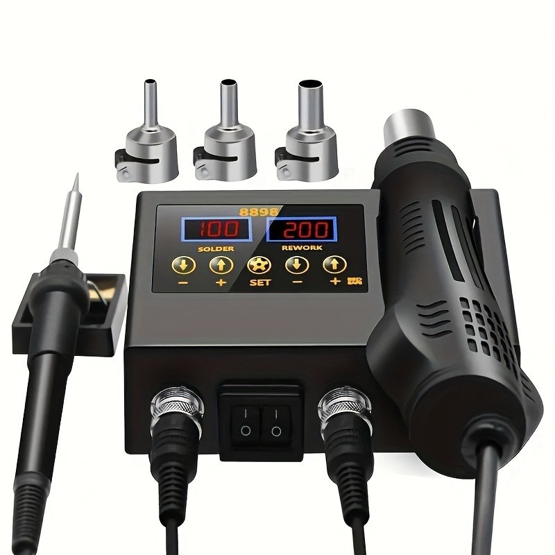 2-in-1 Hot Air & Soldering Iron Station - Digital for Electronics Repair