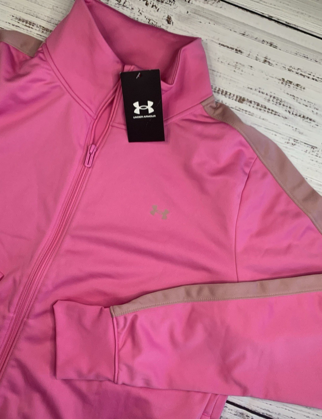 Under Armour Women\'s XL Pink Tricot Track Jacket NEW Under Armour Women\'s XL Pink Tricot Track Jacket NEW