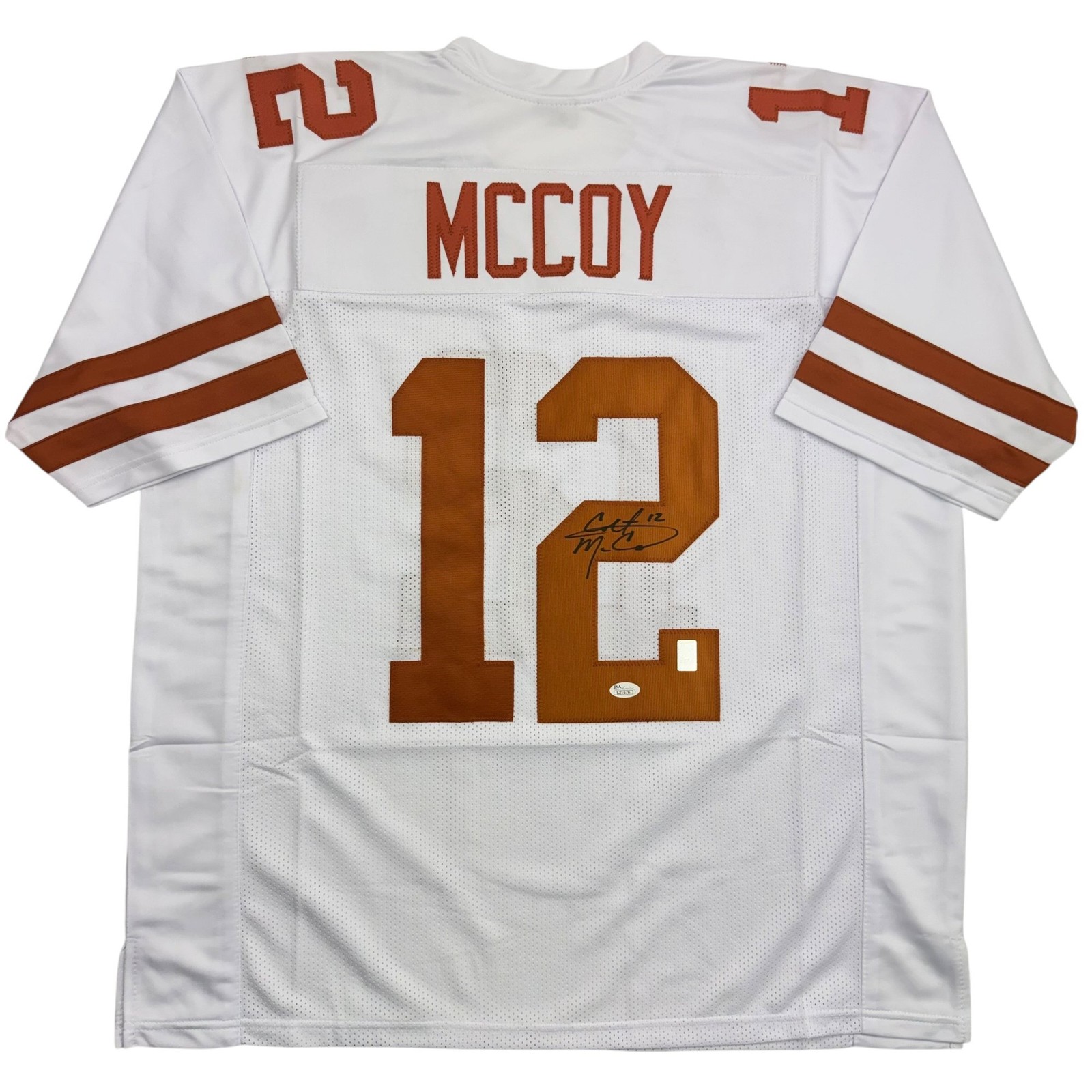 Autographed/Signed Colt McCoy Texas White College Football Jersey JSA COA Autographed/Signed Colt McCoy Texas White College Football Jersey JSA COA