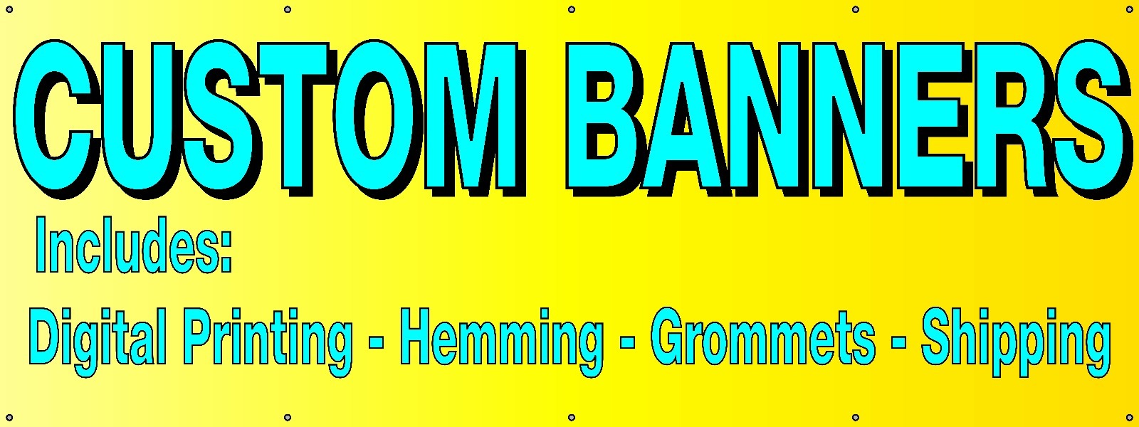 3x8 Custom Printed Banner With  & Design: Ready To Hang