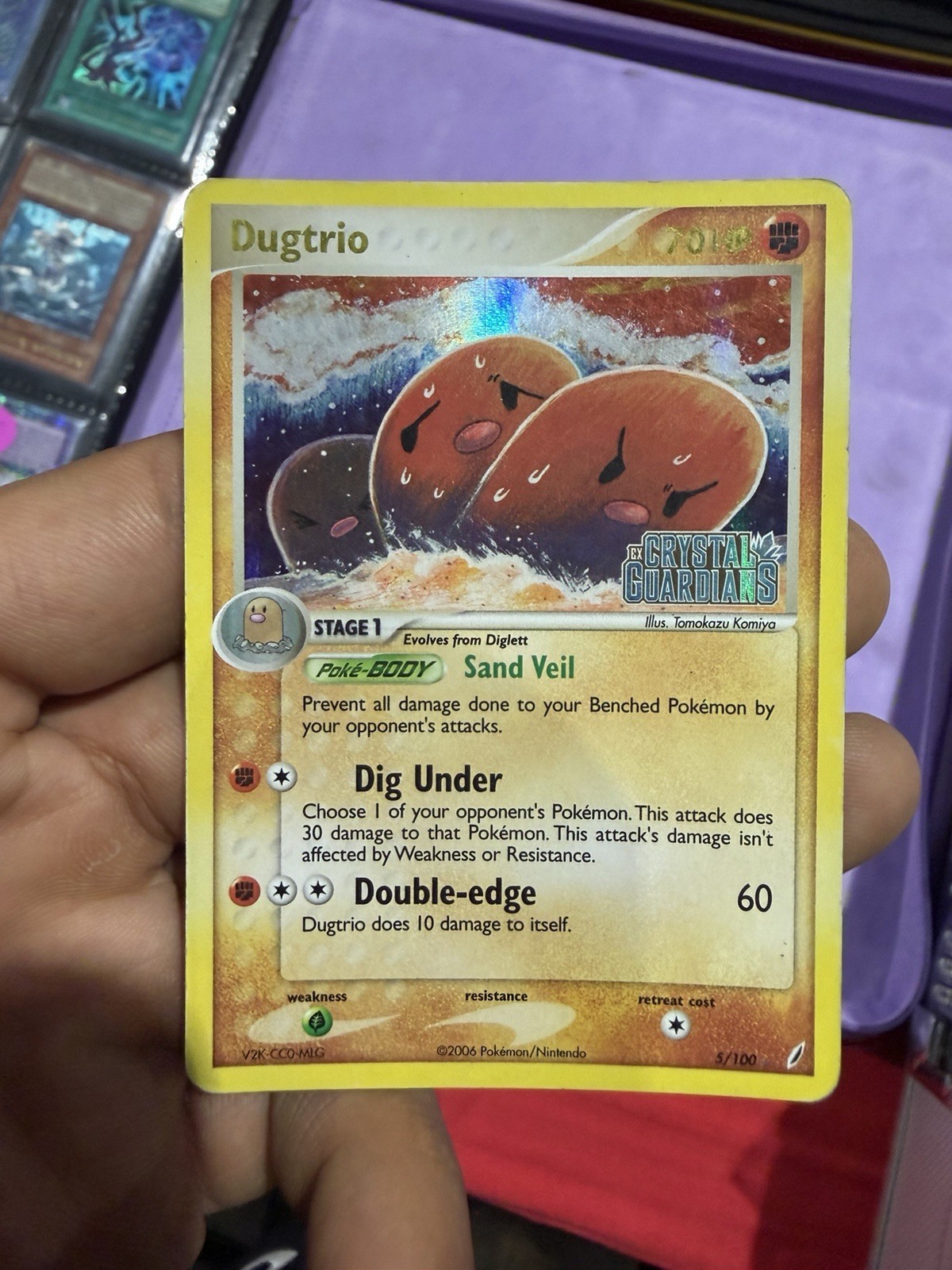 Dugtrio 5/100 Stamped Reverse Holo 200 Pokemon Crystal Guardians Rare Card