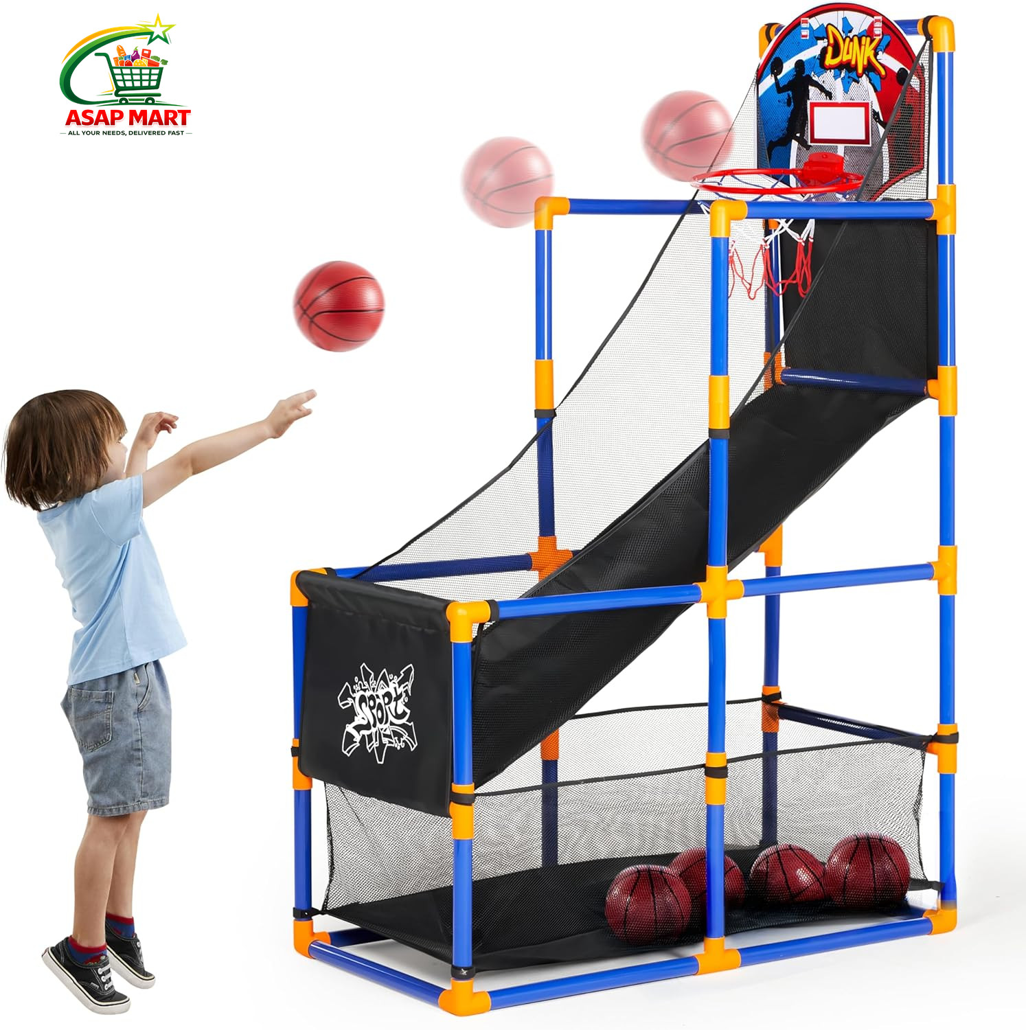 JOYIN Arcade Basketball Game Set with 4 Balls and Hoop for Kids 3+ Years Old Ind