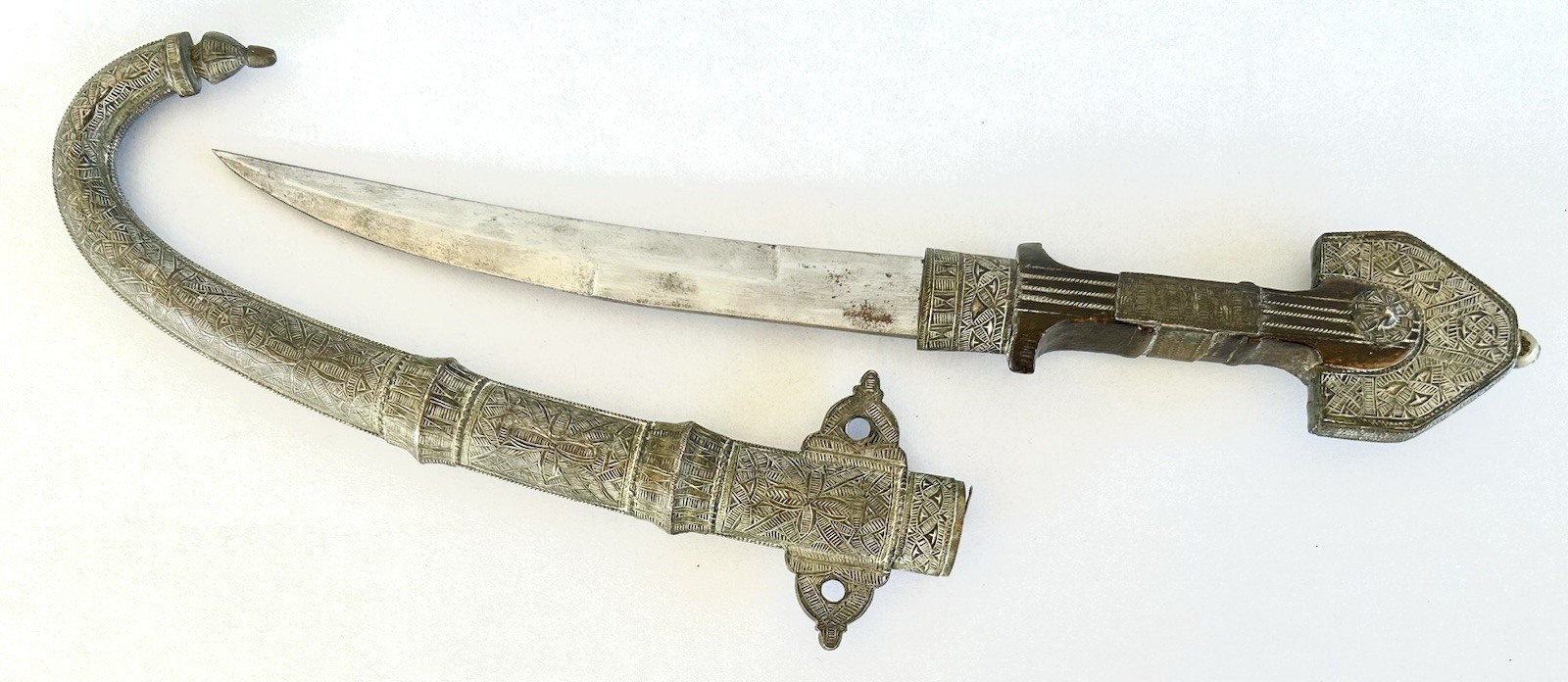 Moroccan Koummya Berber Arabic Dagger & Scabbard 19th Century Antique