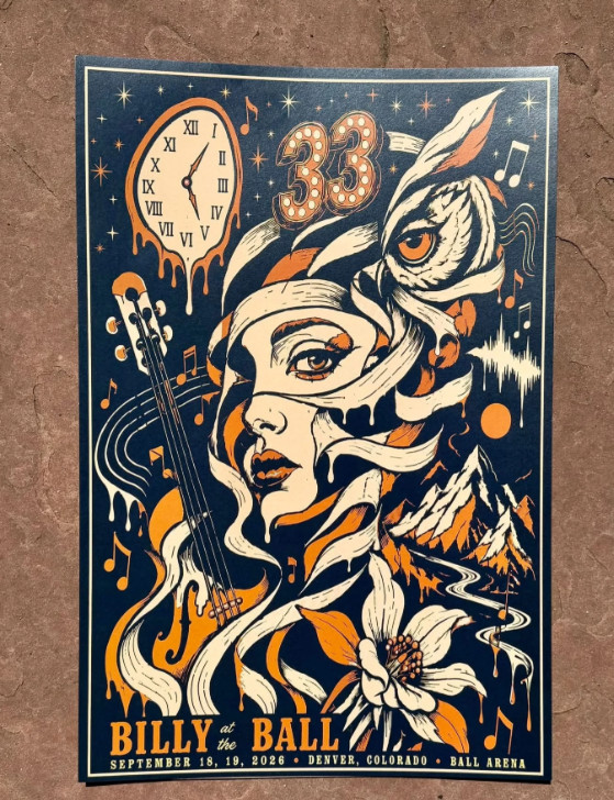 OFFICIAL BILLY STRINGS GIG POSTER DENVER ARENA RUN POSTER.