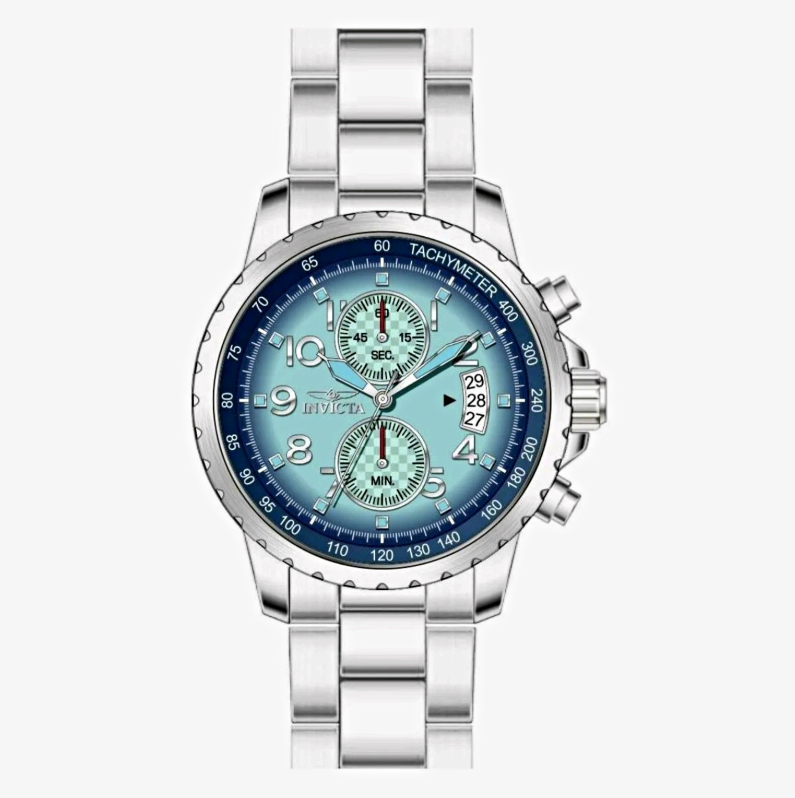 Invicta Men's Chronograph Tachymeter Quartz Blue Dial Stainless Steel Bracelet Invicta Men's Chronograph Tachymeter Quartz Blue Dial Stainless Steel Bracelet