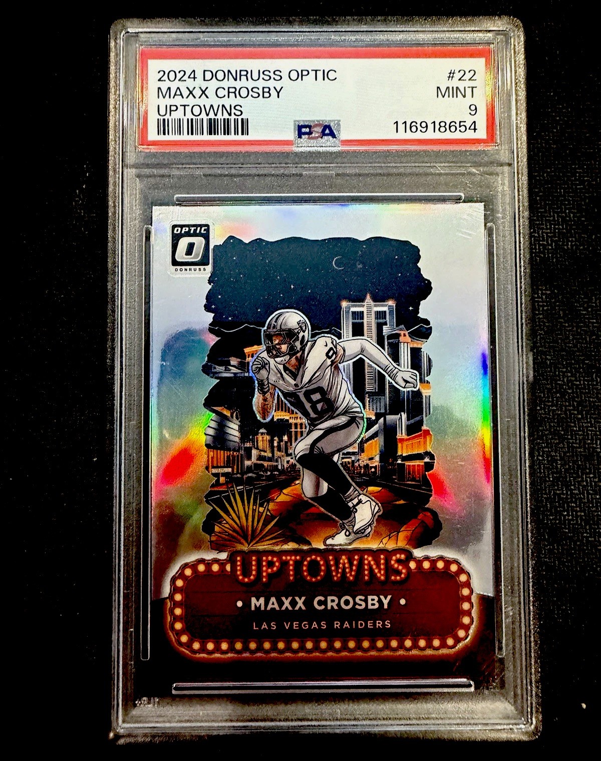 Panini Donruss Optic 2024 Uptowns Maxx Crosby Raiders #22 PSA 9