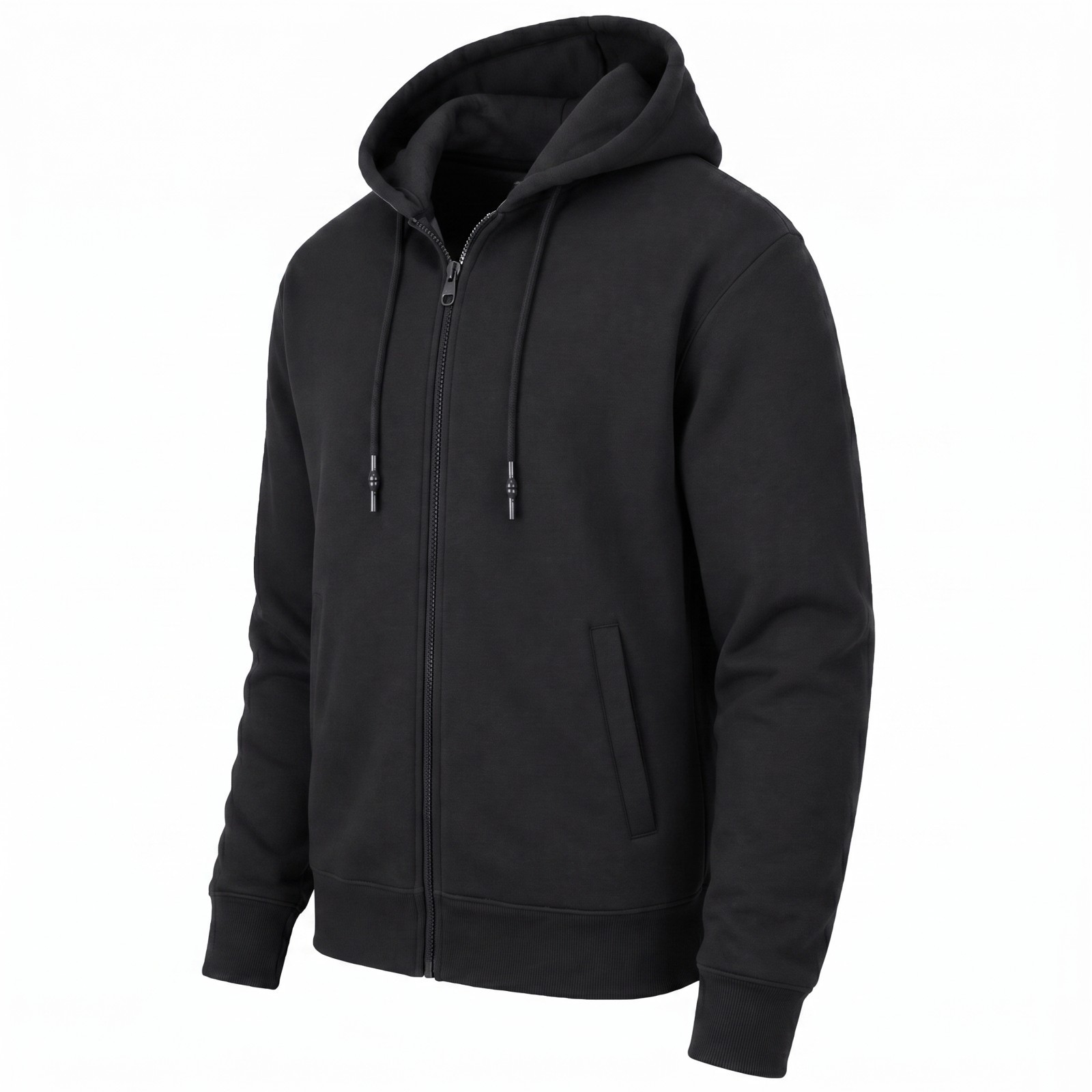 Men's Heavy Weight Regular Fleece Lined Zip Up Hoodie Sweater Jacket