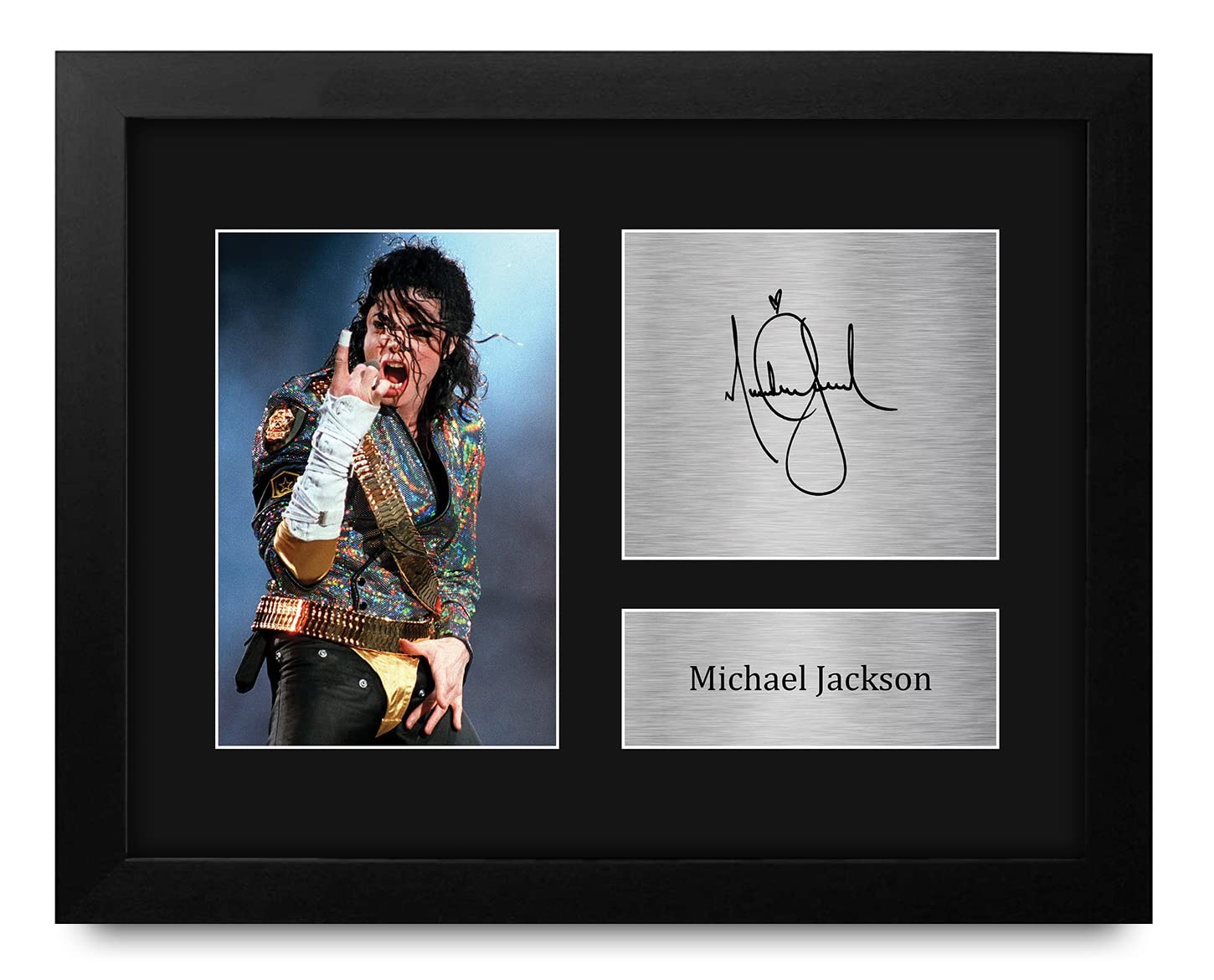 HWC Trading USL Framed Michael Jackson Signed Autograph Picture - US Letter Size