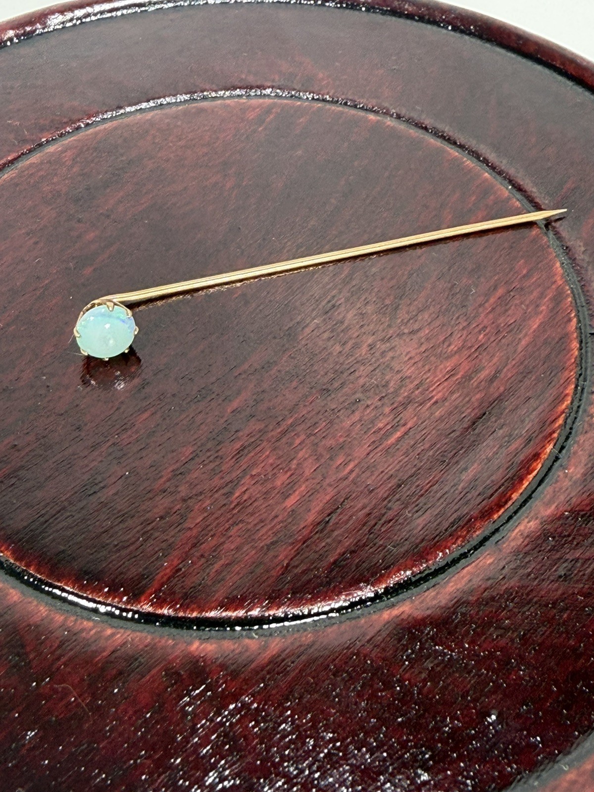 Beautiful Antique Victorian 10k Gold Opal Stick Pin 2” .55 Grams