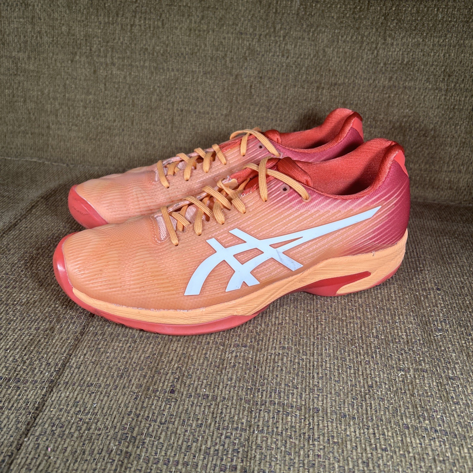 ASICS Solution Speed FF Women\'s Size 9 Orange Tennis Pickleball Shoes EUC ASICS Solution Speed FF Women\'s Size 9 Orange Tennis Pickleball Shoes EUC
