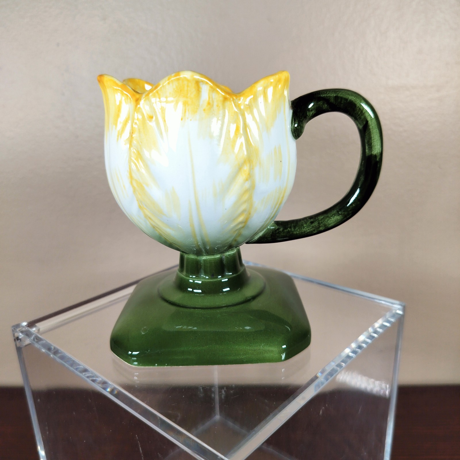 Vintage MCM Yellow Tulip Footed Cup Teacup J-627 China Floral Fairy *FLAW READ Vintage MCM Yellow Tulip Footed Cup Teacup J-627 China Floral Fairy *FLAW READ
