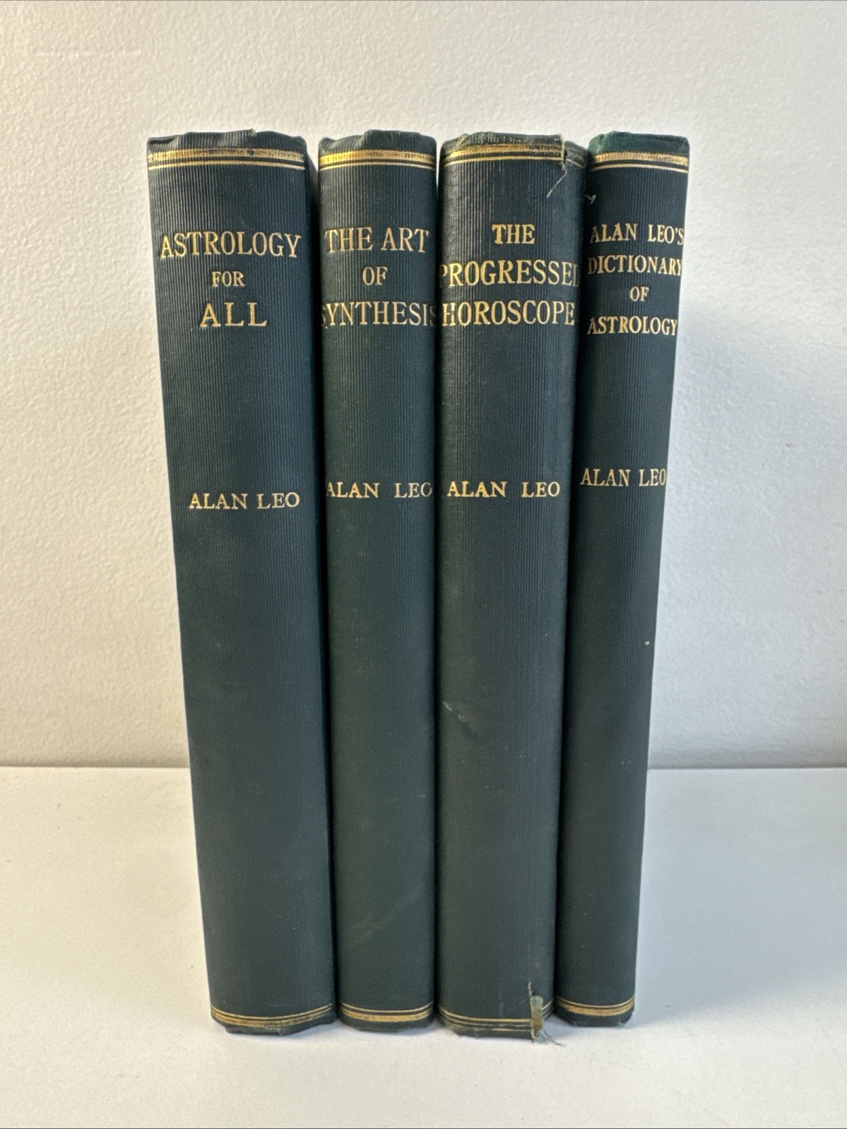 Alan Leo 4 VTG Books - Astrology for All, Dictionary, Progressed Horoscope, Art