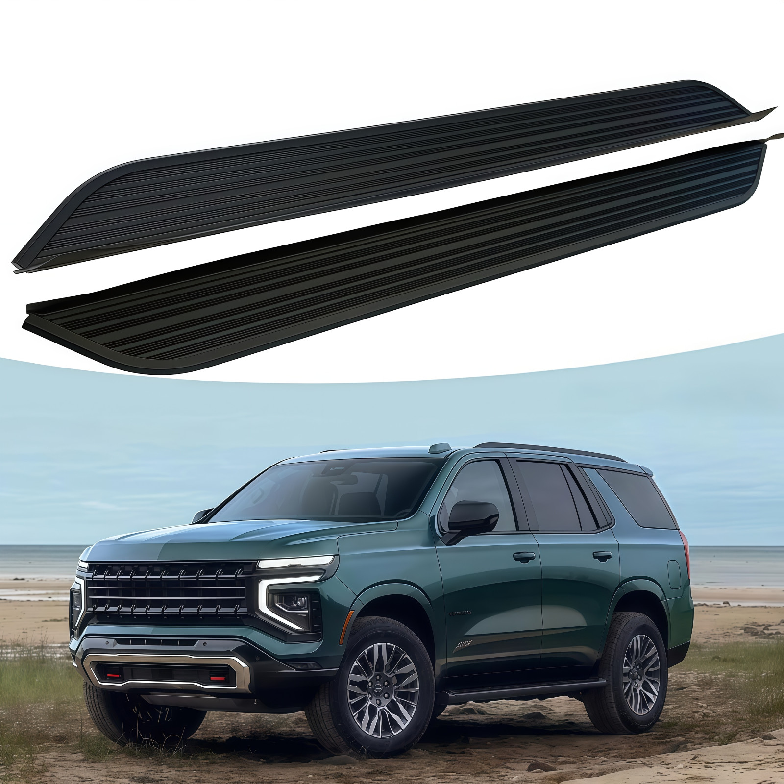 2pcs Running Boards Side Steps Nerf Bars Fits For Chevrolet Suburban 2021-2027