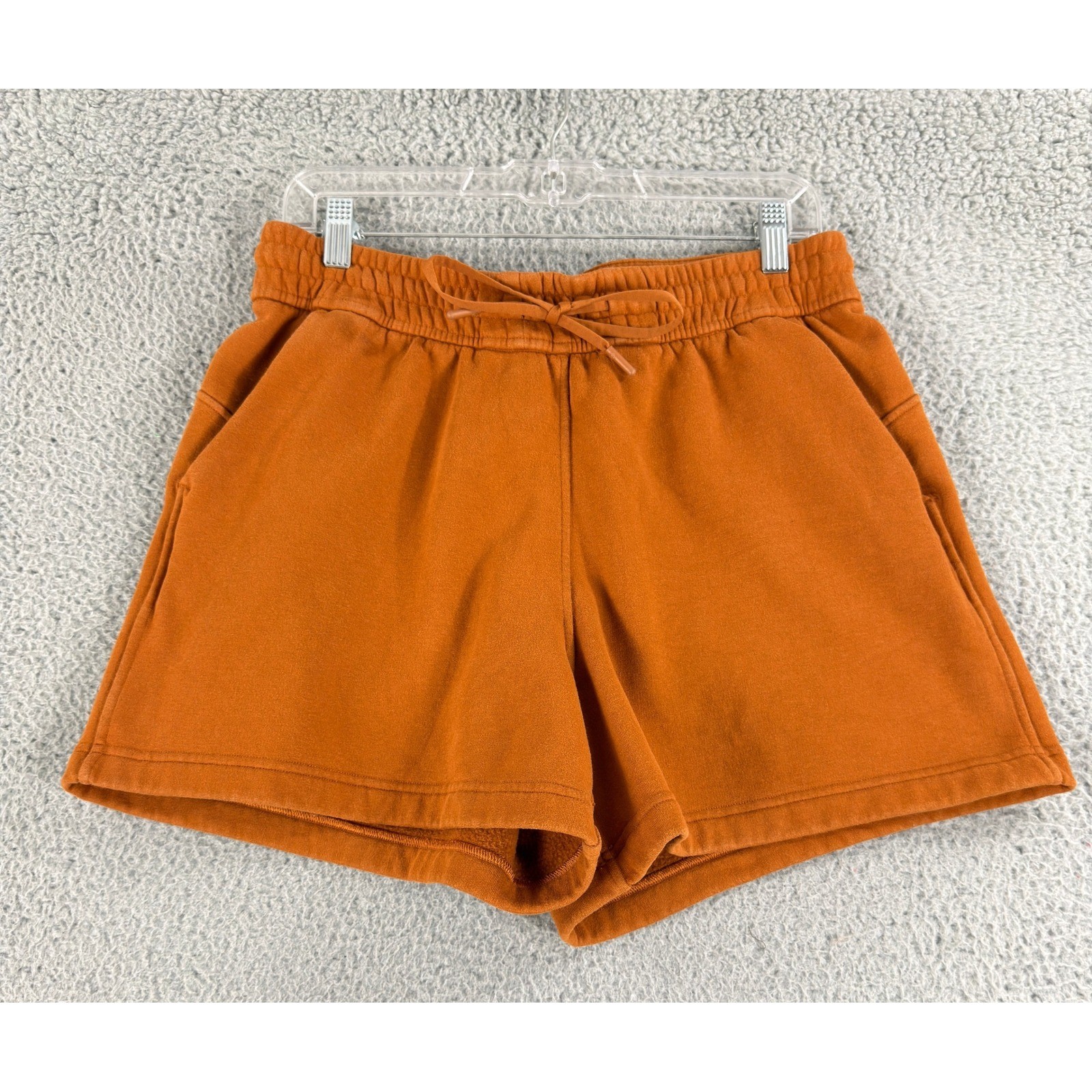 Lululemon Scuba High Rise Shorts Womens 8 Orange Fleece 5\
