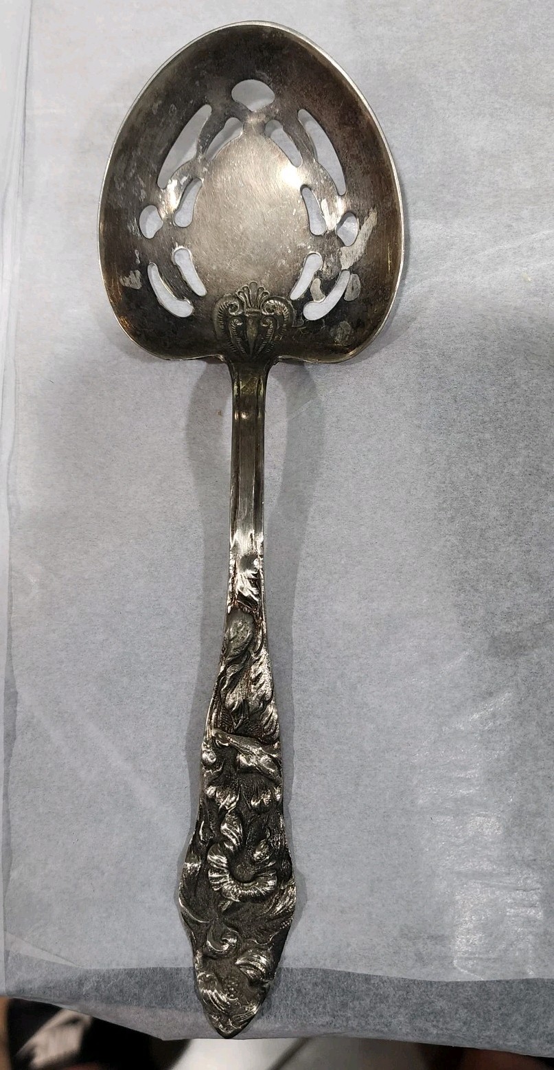 Vintage Raimond Silverplate Tomato Cranberry Pierced Serving Spoon Server Italy