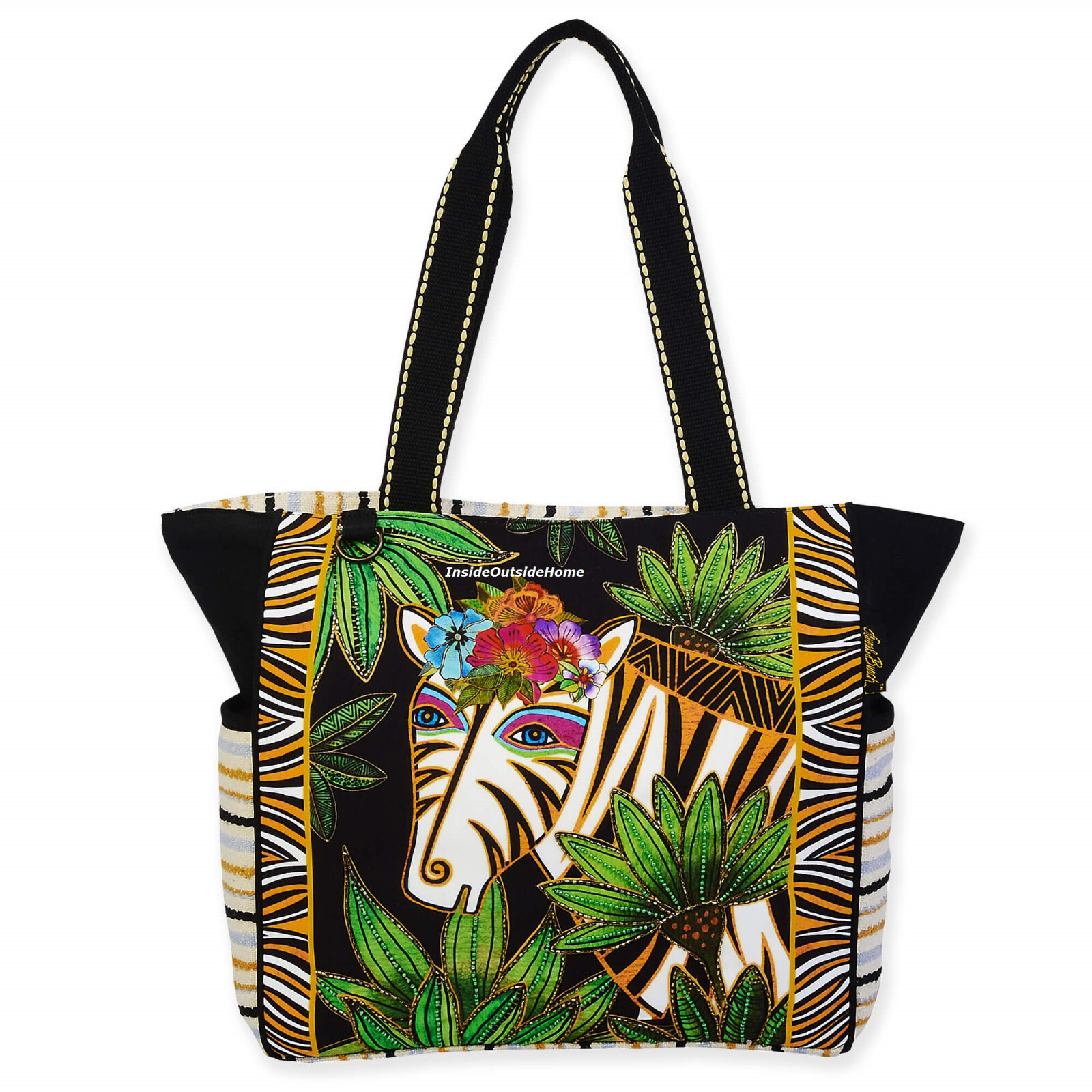 Laurel Burch Zebra Zahara EXTRA-LARGE Shoulder Tote Bag Grandview NEW
