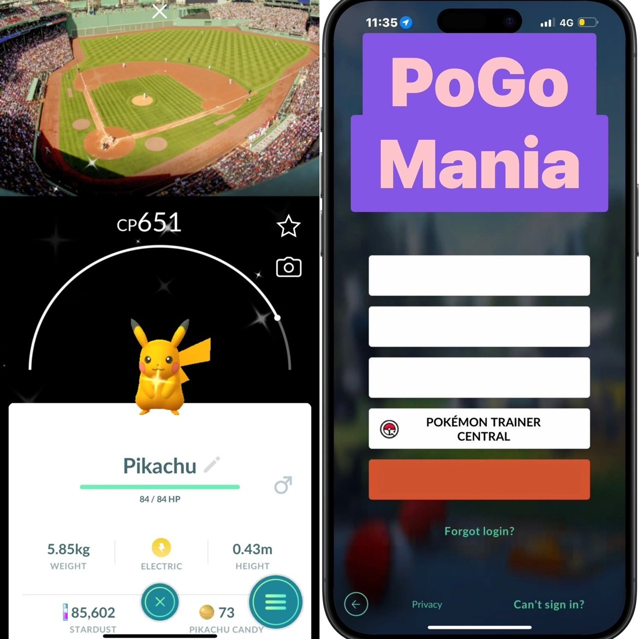Shiny Pikachu✨MLB Boston Red Sox Baseball Court Background✨mini PTC 20k✨