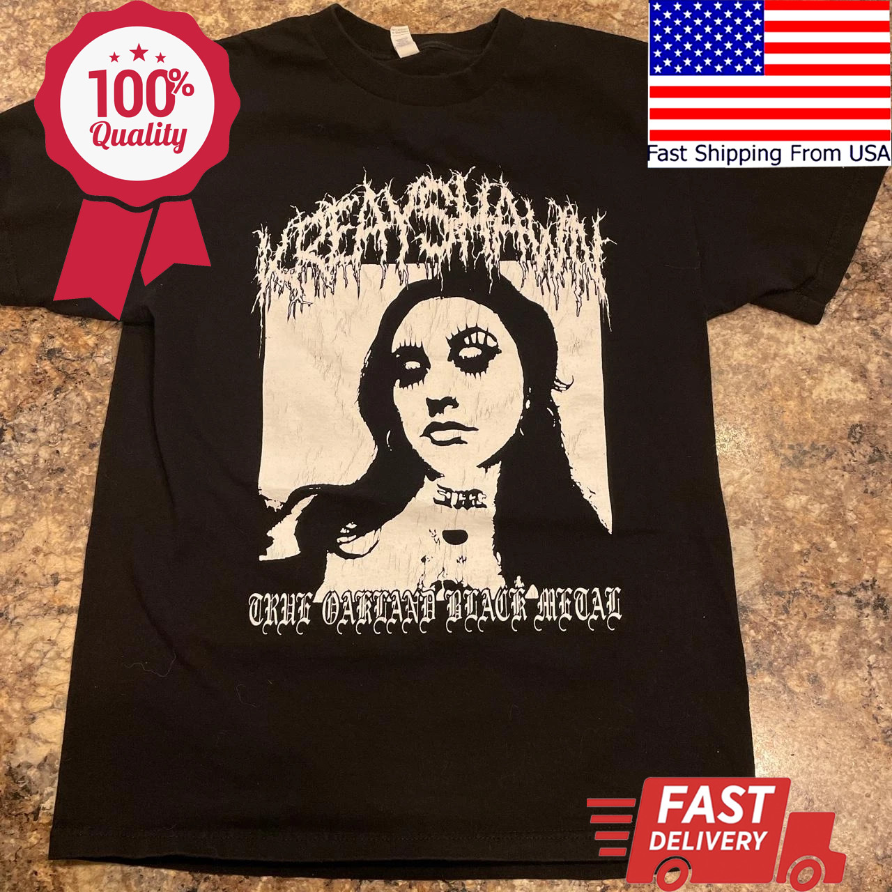 Kreayshawn True Oakland Black T Shirt Full Size S - 5XL DK0908 Kreayshawn True Oakland Black T Shirt Full Size S - 5XL DK0908