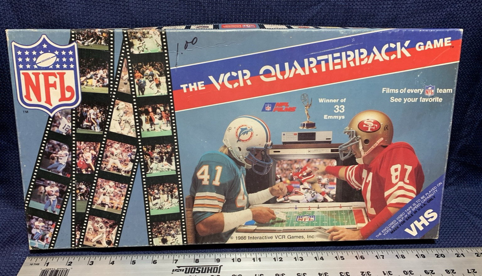 Vintage 1986 NFL The VCR Quarterback Board Game VHS Football 