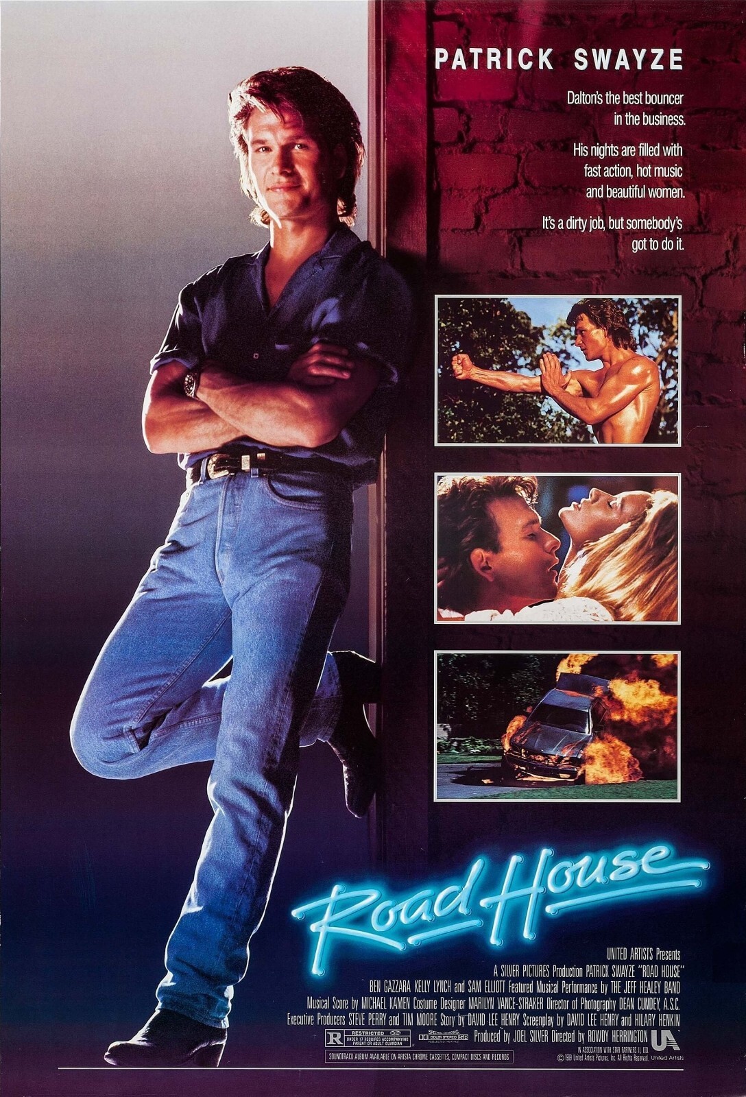 1989 Road House Movie Poster Print 11X17 Dalton Patrick Swayze Sam Elliott 🍺🍿