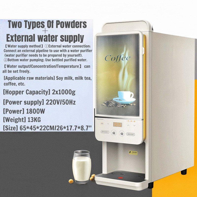 Commercial 2 Flavors Instant Coffee Maker Office Coffee Machine Soybean Milk