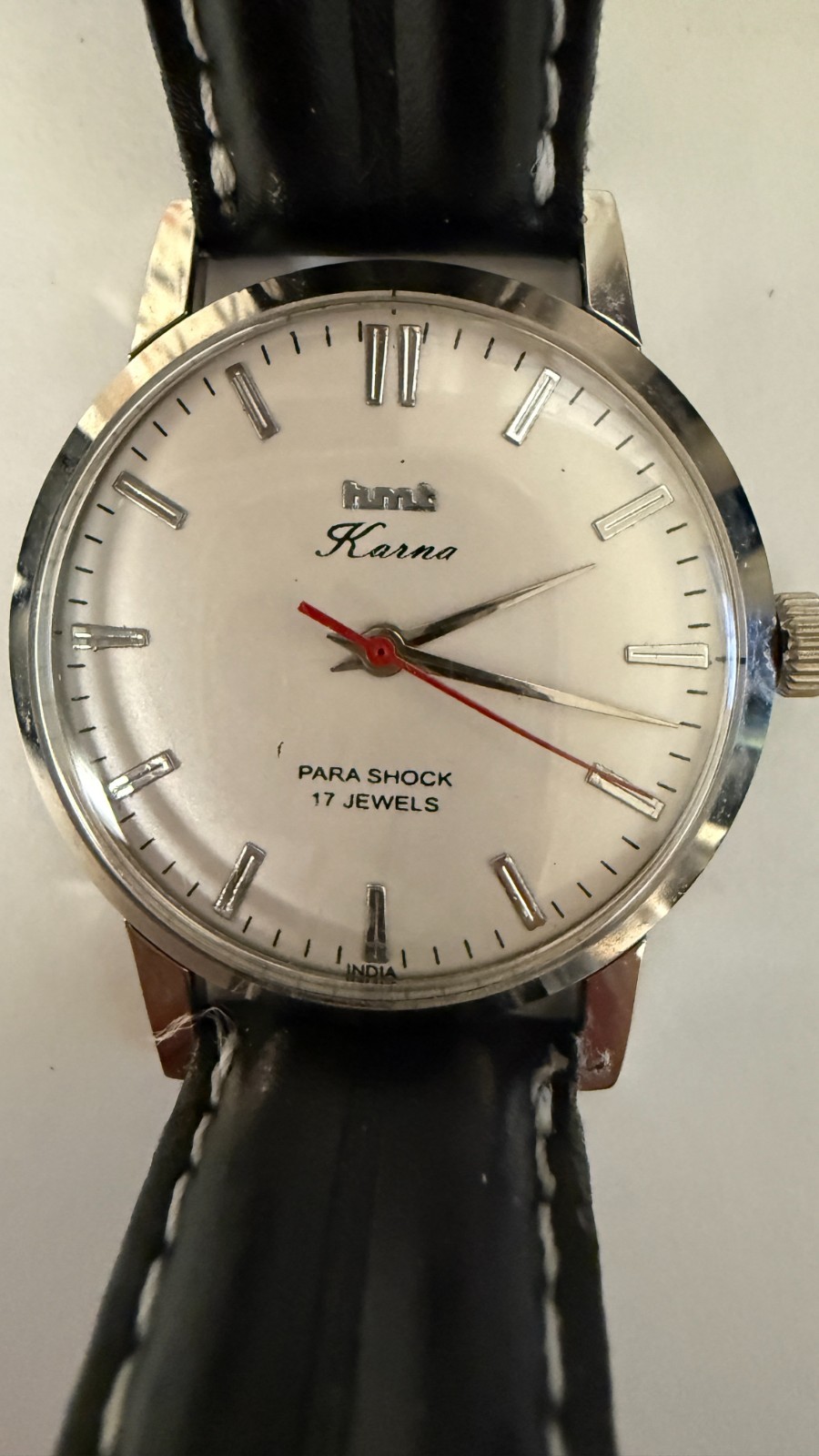 HMT KARNA 17J Hand Winding WHITE DIAL WORKING CONDITION