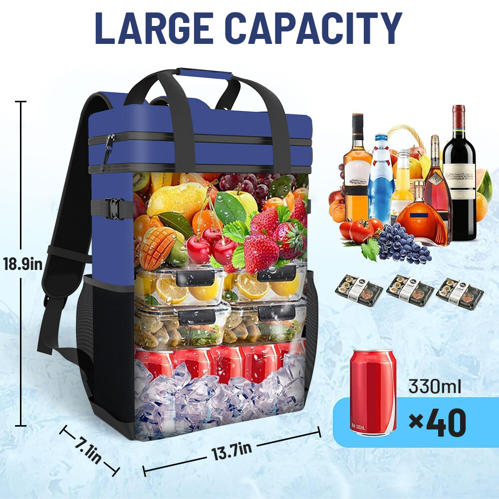 24/40 Cans Backpack Cooler Insulated Leakproof Waterproof Beach Camping Picnic