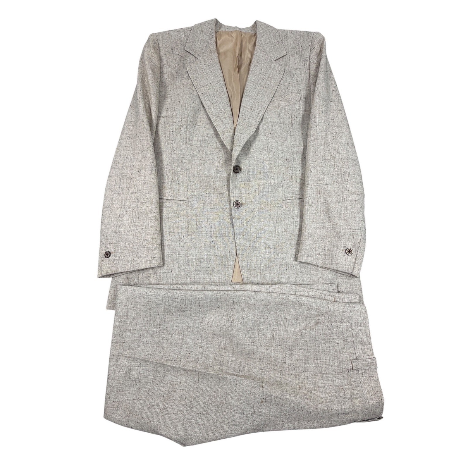 1950s Flecked 2-Piece Suit Henry Ackermann 40R 36X29 Flecked Men\'s Rockabilly