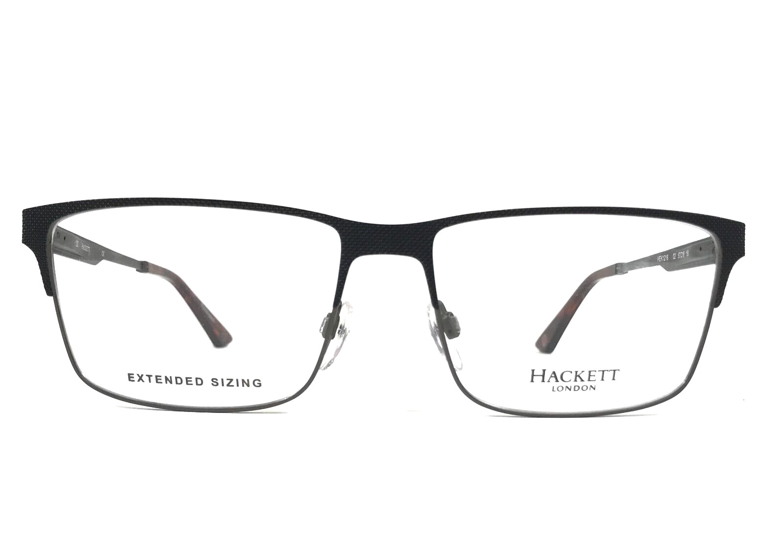 Hackett London Eyeglasses Frames HEK1216 02 Black Rectangle Full Rim 57-16-150
