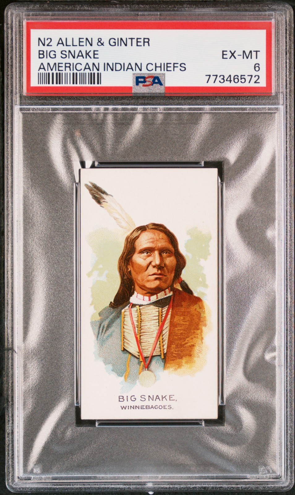 1888 N2 Allen & Ginter American Indian Chiefs (PSA 6 EX/MT) Big Snake 1888 N2 Allen & Ginter American Indian Chiefs (PSA 6 EX/MT) Big Snake