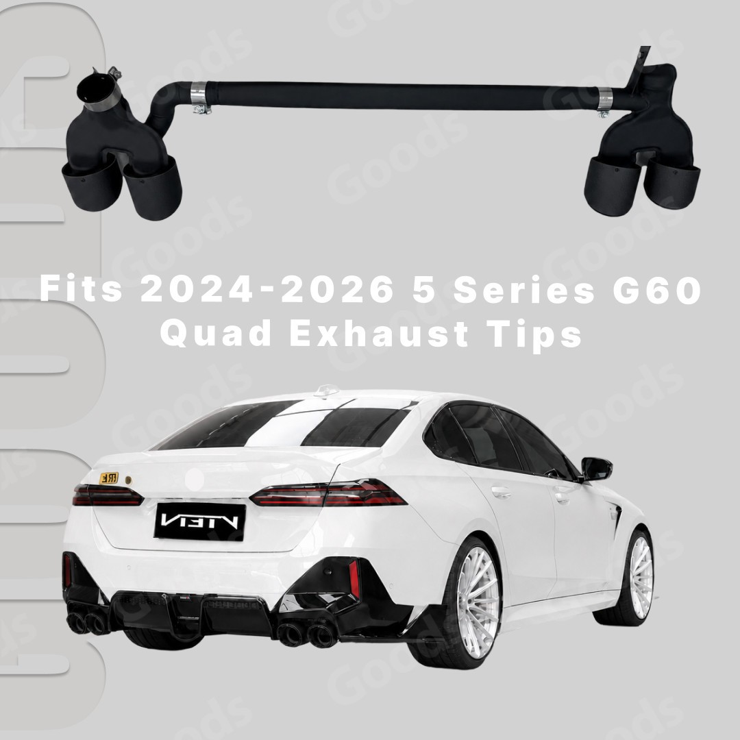 Fits BMW 5 Series G60 2024-2027 VTEN Gloss Black Quad Exhaust Tips Rear Upgrade