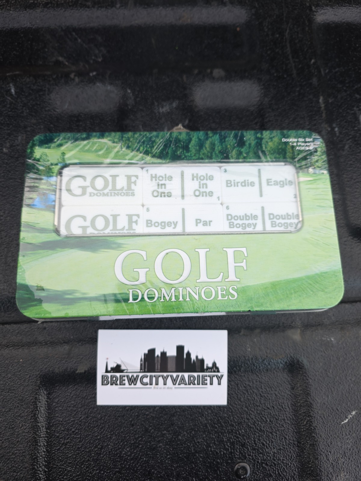 Golf Dominoes Game 28 Travel Tin Double Six Set 28 Tiles New