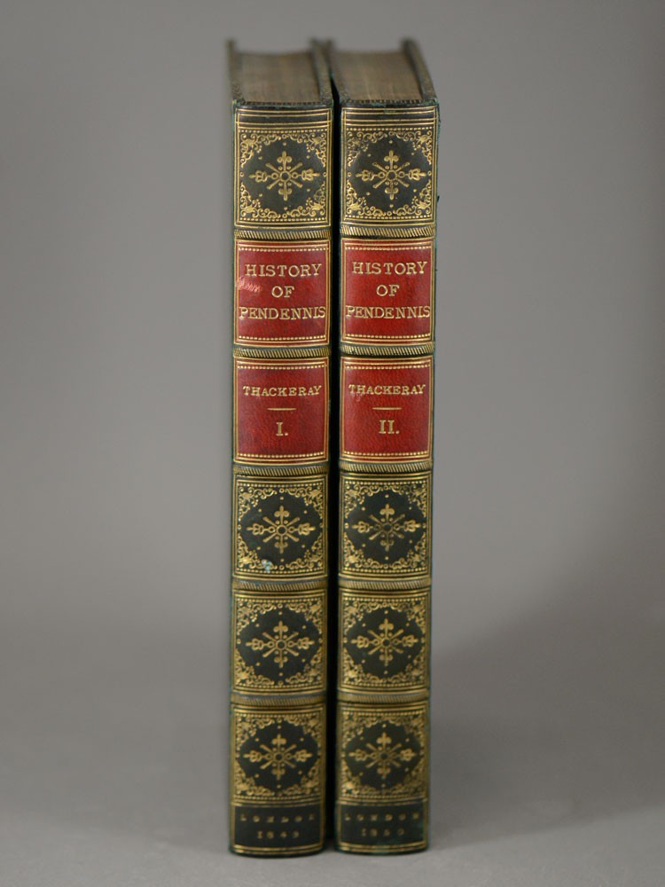 William Makepeace Thackeray First Edition Pendennis 1849 1850 2 Vols Leather