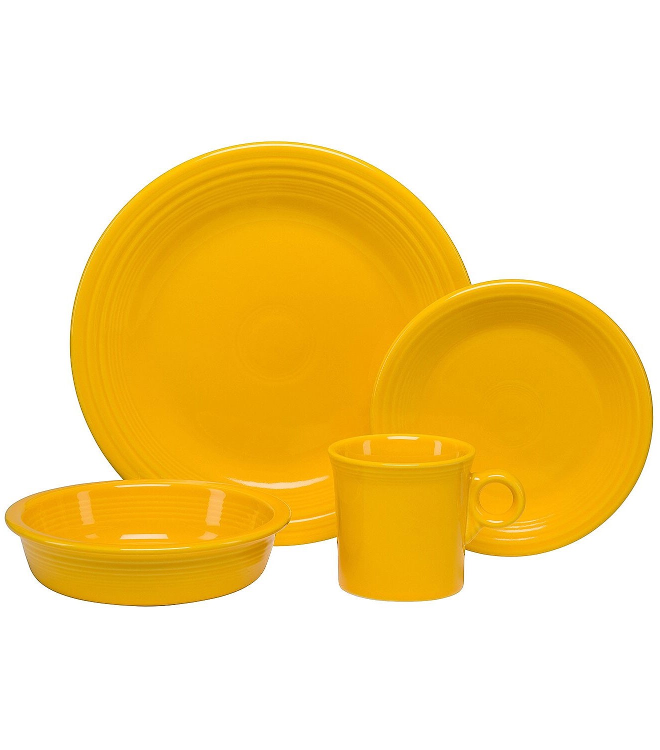 Fiesta Classic Rim 4-Piece Dinnerware Set Daffodil - NIB Fiesta Classic Rim 4-Piece Dinnerware Set Daffodil - NIB