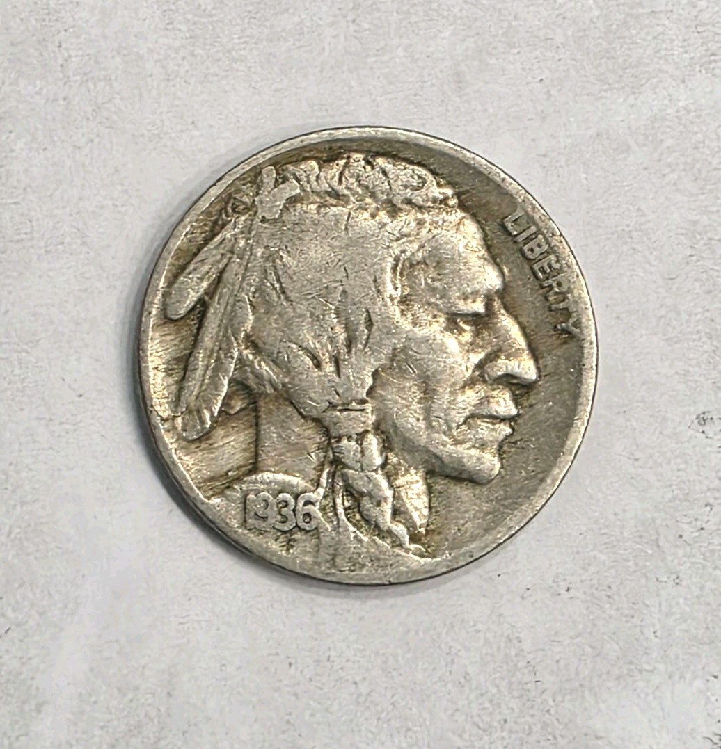 1936-D Buffalo Nickel Double Die Reverse VG Condition. 1936-D Buffalo Nickel Double Die Reverse VG Condition.