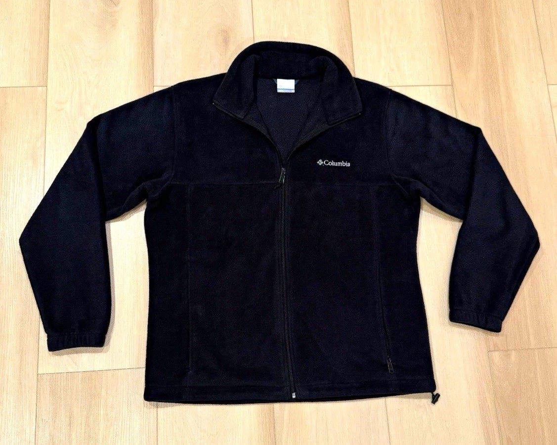 Columbia Sportswear Black Full Zip Up Fleece Jacket Men’s Size Large