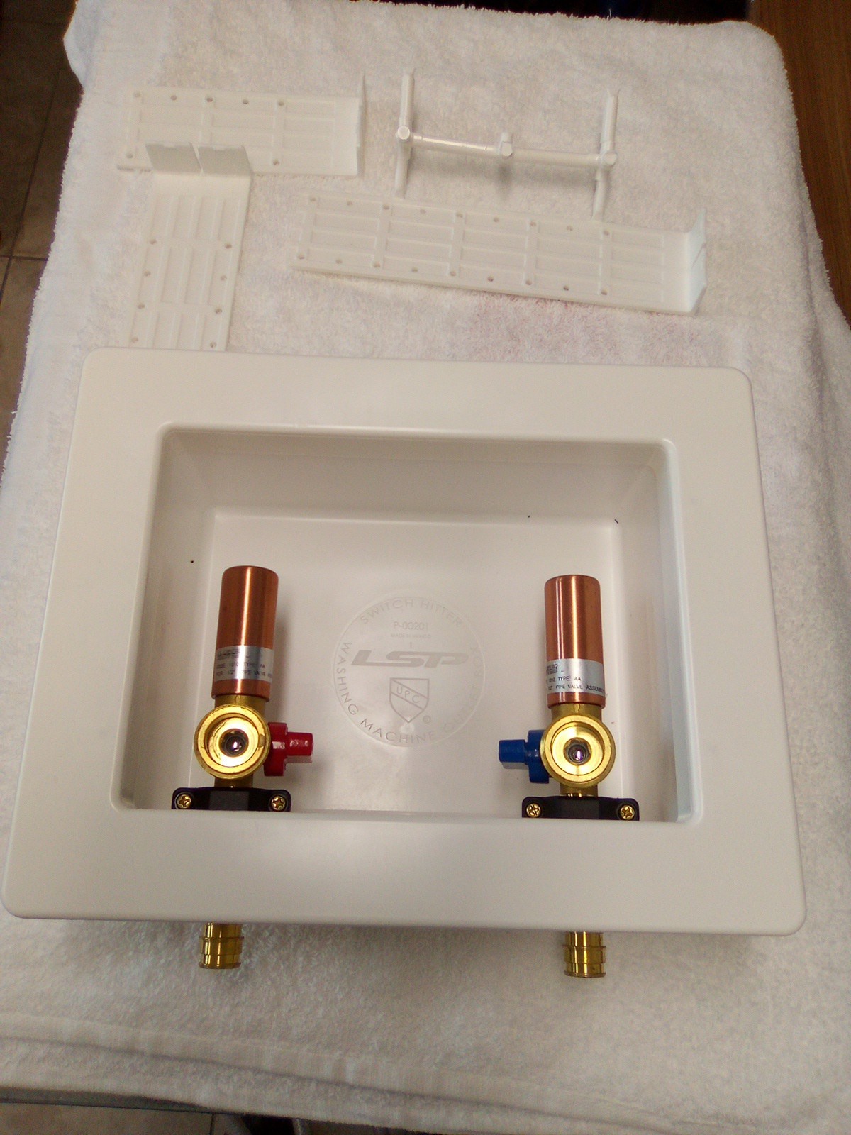 LSP Products White Firestop PVC Assembled Washing Machine Outlet Box OB219 LSP Products White Firestop PVC Assembled Washing Machine Outlet Box OB219