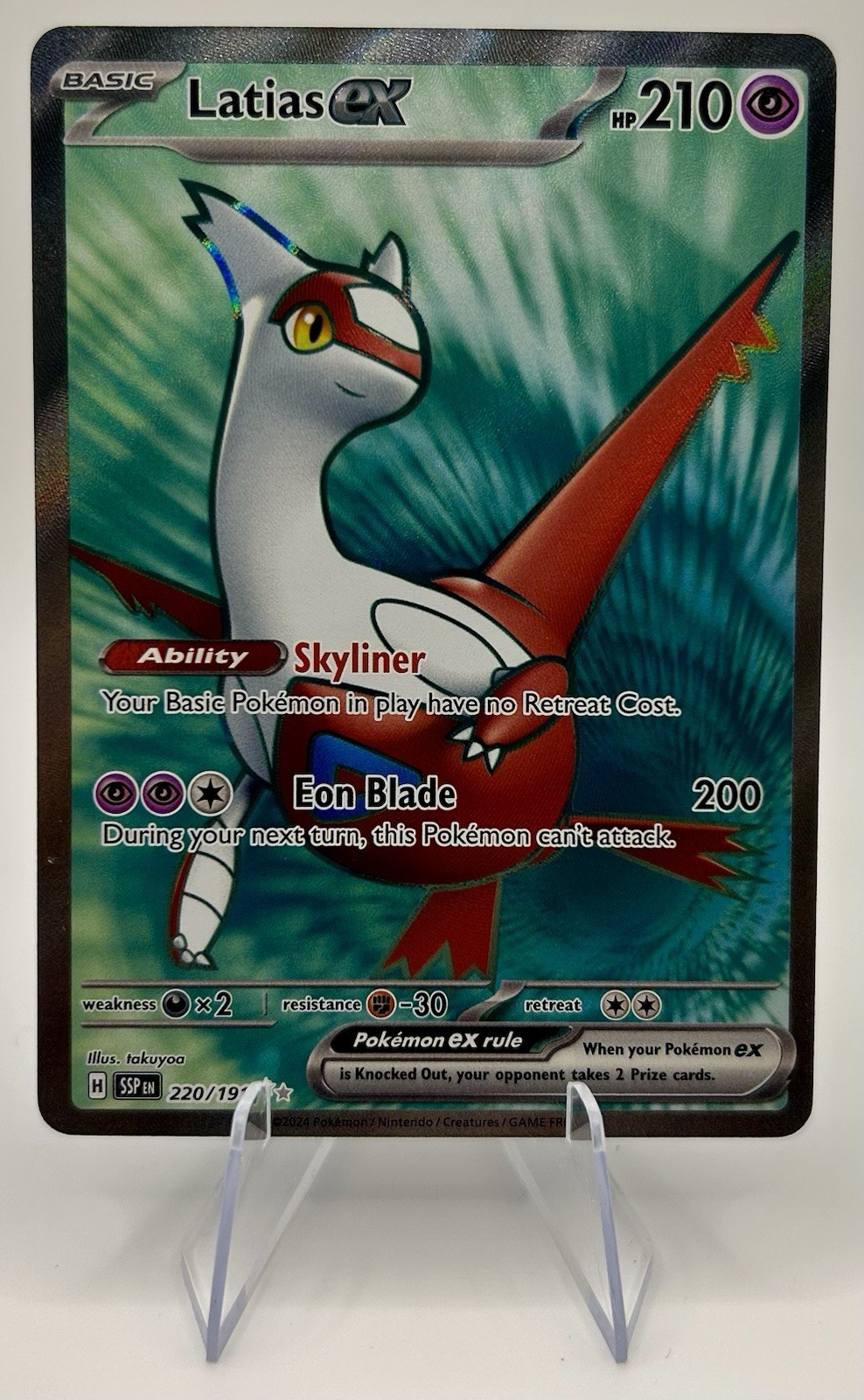 2024 Pokemon Surging Sparks LATIAS EX - Full Art Holo Rare Card #220/191 2024 Pokemon Surging Sparks LATIAS EX - Full Art Holo Rare Card #220/191