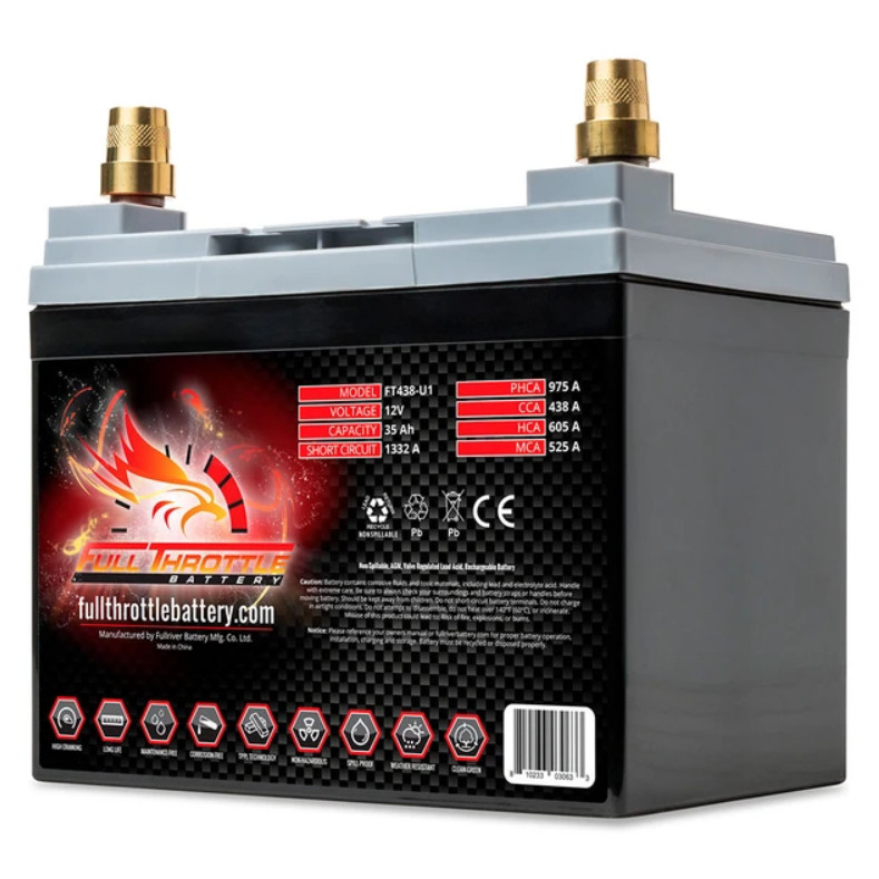 Full Throttle FT438-U1 AGM Battery 35Ah 438 CCA