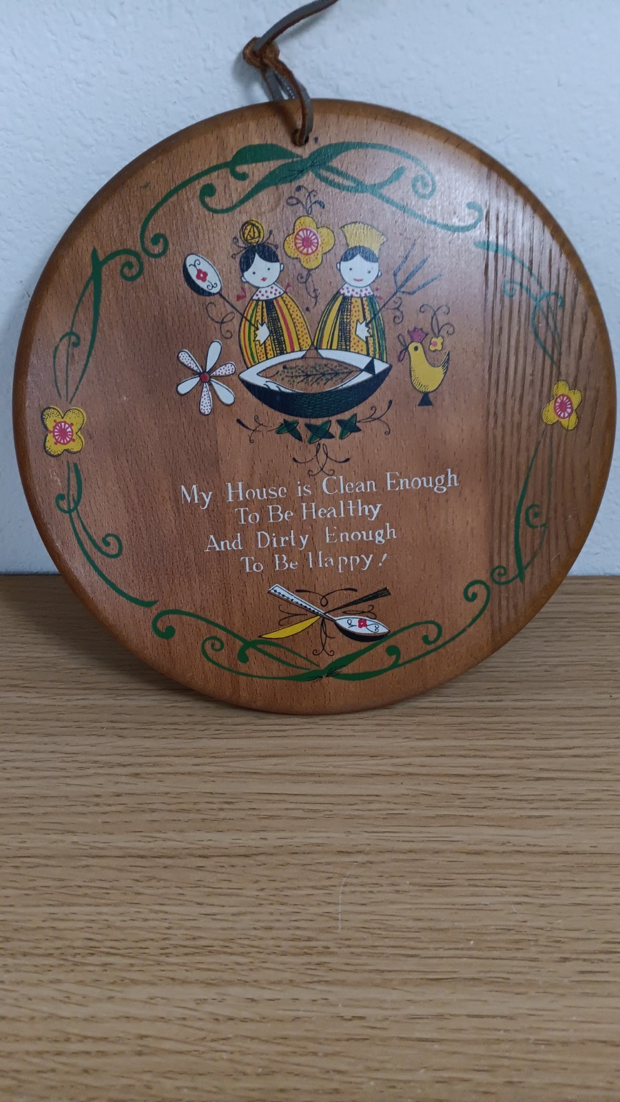 Vintage Enesco Wooden Kitchen Saying Folk Art Plaque Wall Hanging Vintage Enesco Wooden Kitchen Saying Folk Art Plaque Wall Hanging