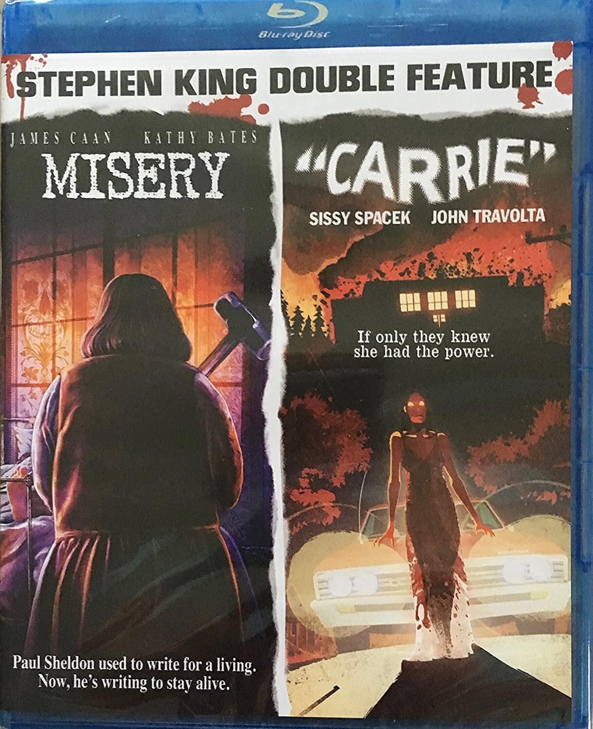 Stephen King Double Feature: Misery/Carrie Blu-Ray ( New) Stephen King Double Feature: Misery/Carrie Blu-Ray ( New)