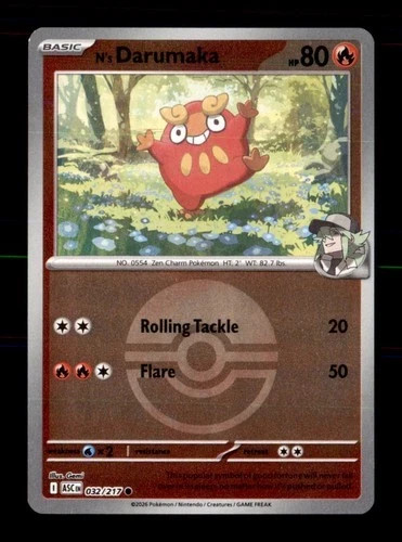 N\'s Darumaka 032/217 Ascended Heroes Reverse Ball