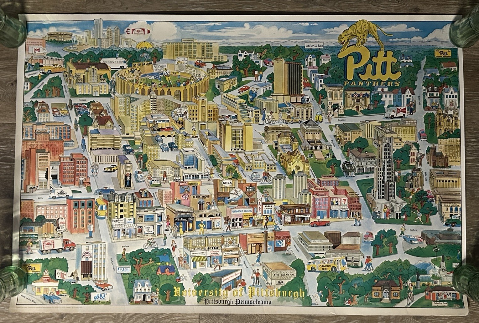 1981 Pittsburgh University Campus Life Poster ~ Original Design Marketing 36x24” 1981 Pittsburgh University Campus Life Poster ~ Original Design Marketing 36x24”