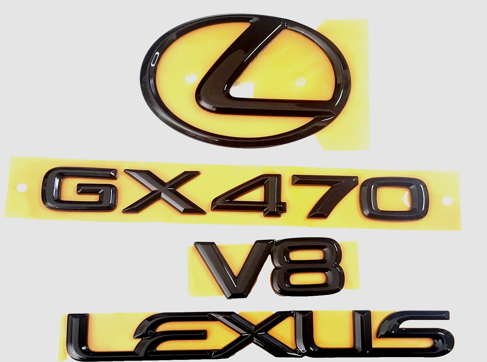FITS LEXUS GX470 REAR TRUNK EMBLEM KIT PEARL BLACK 03 04 05 06 07 08 09