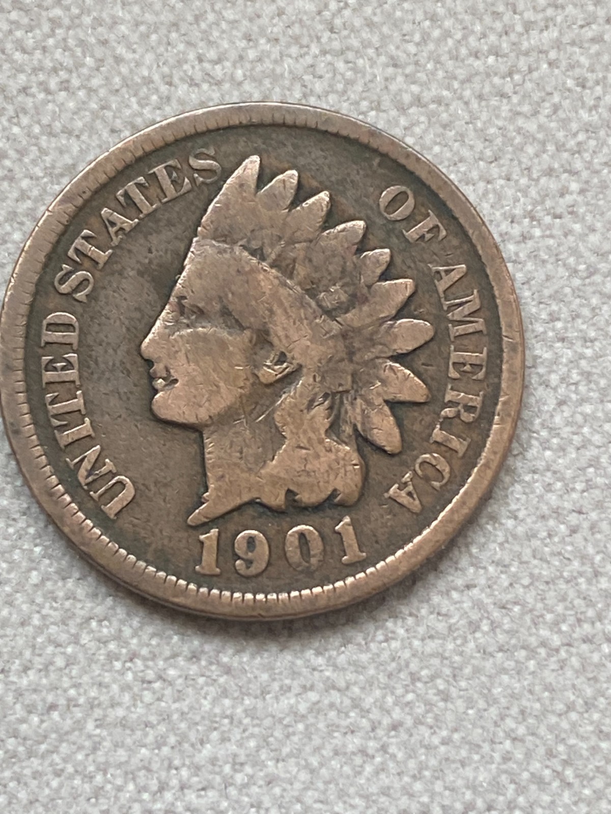 1901 P Indian head cent a very fine coin , plus 3 surprises