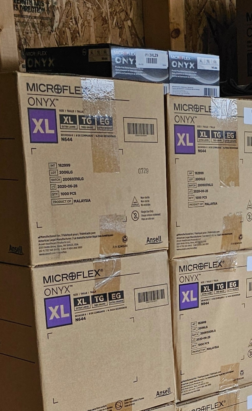 Microflex ONYX N644 Powder-Free Nitrile Disposable Gloves, XL   1,000ct Case
