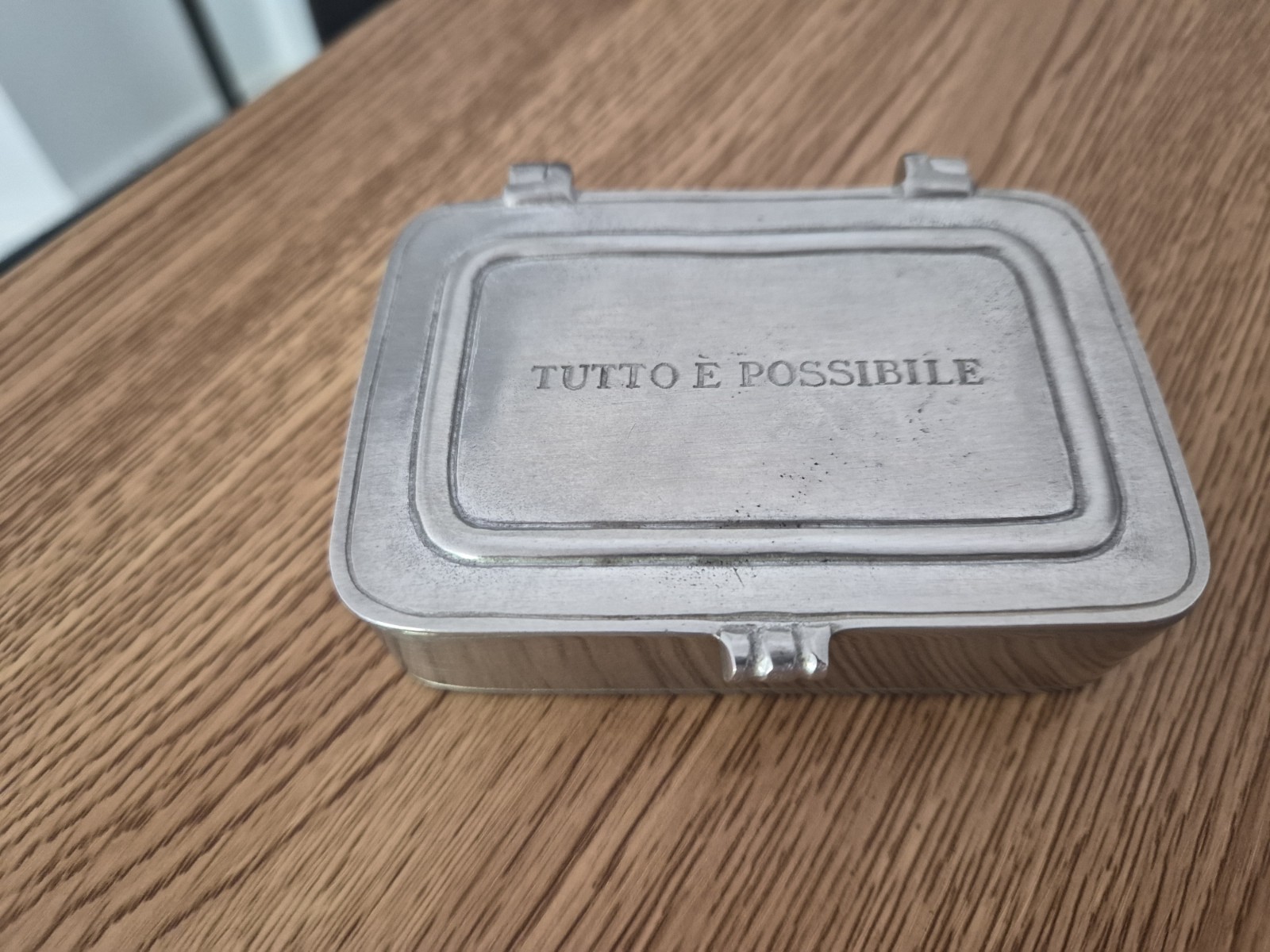 COSI TABELLINI Laurus Pewter Lidded Box Tutto È Possibile Made in Italy 9.5cm